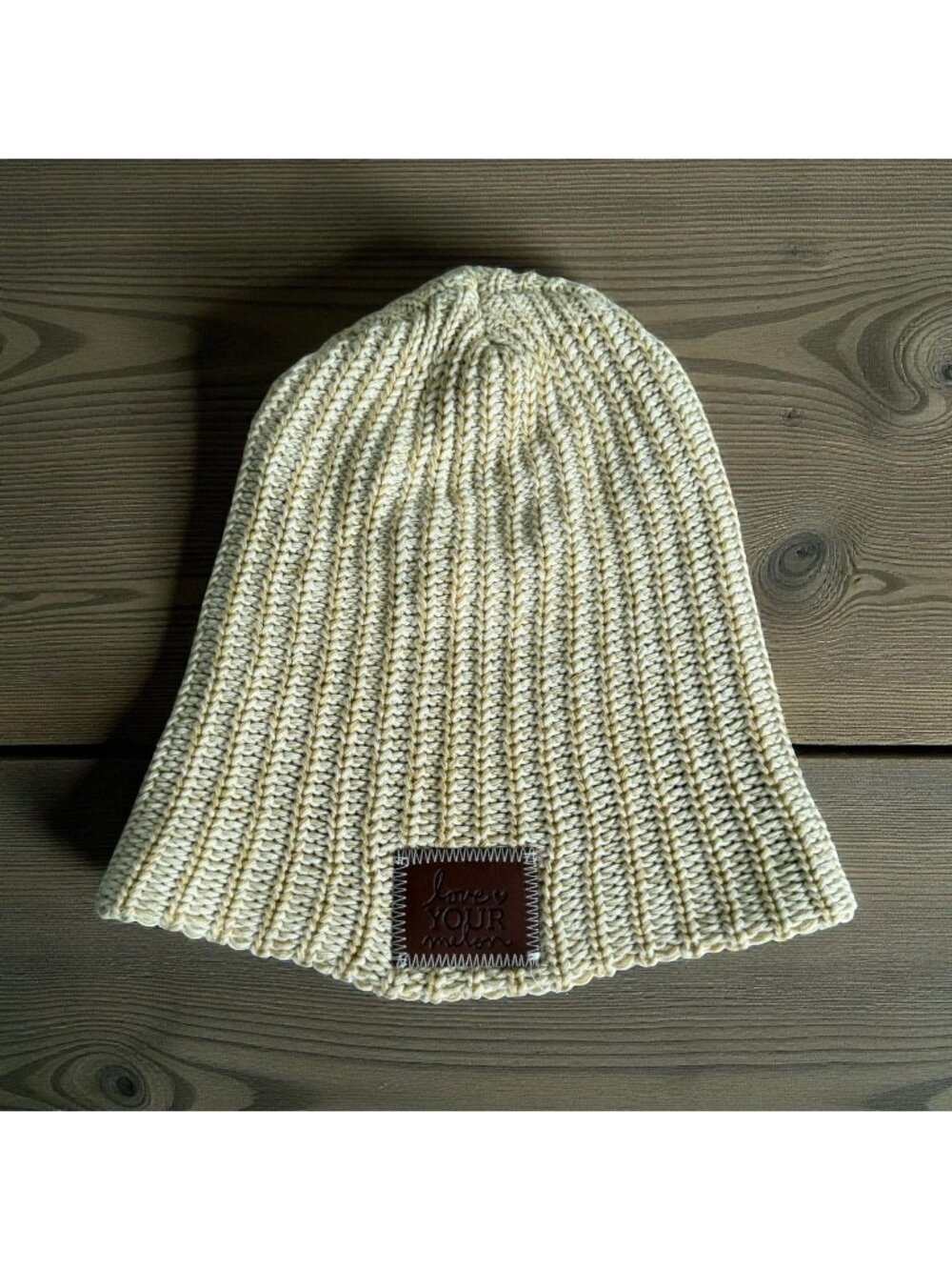 LOVE YOUR MELON Tan Knit Winter Beanie Hat NEW NWOT